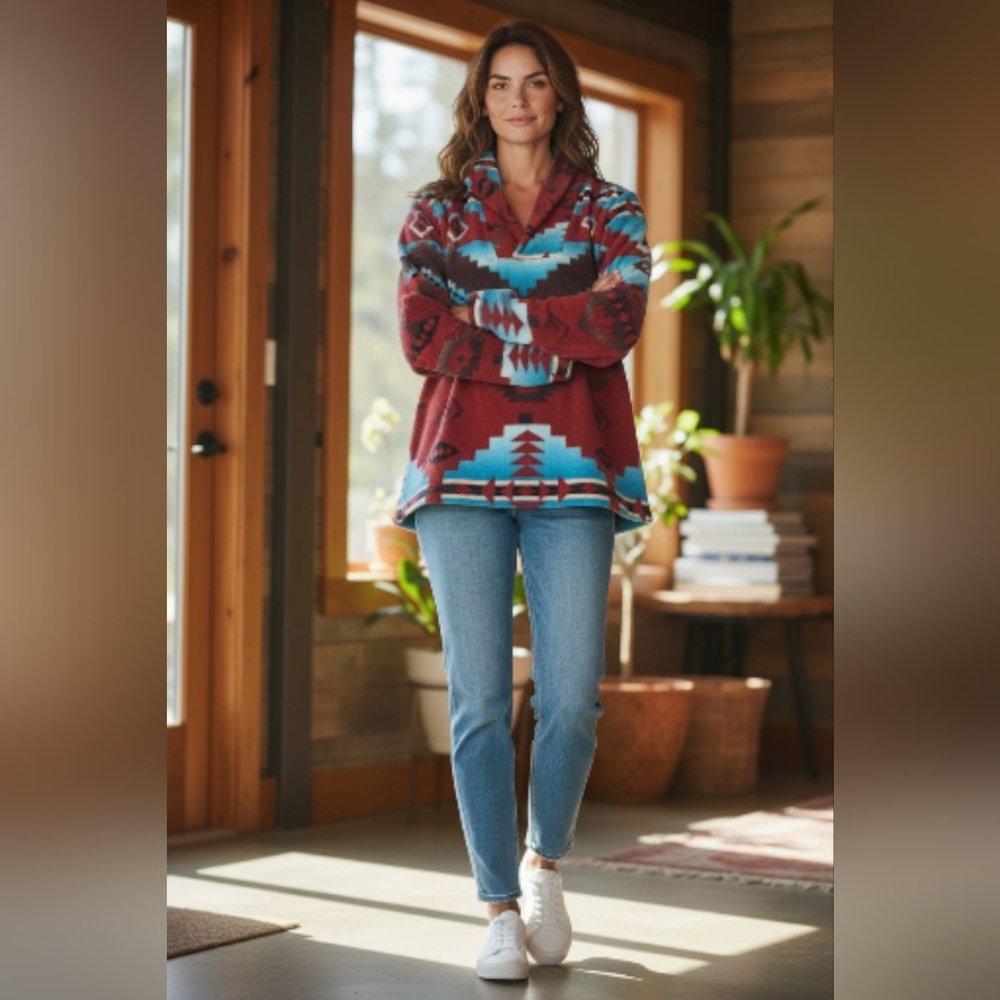 🛍️ Handcrafted Montana Fleece Shawl-Collar Pullover